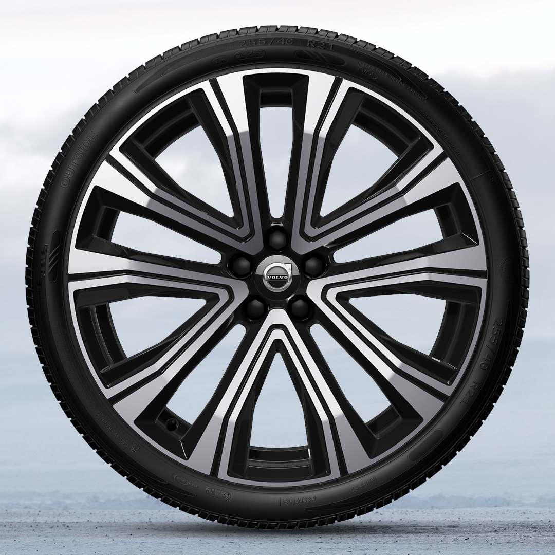 21”-5-V-Spoke-Black-Diamond-Cut-Alloy-Wheel-1203